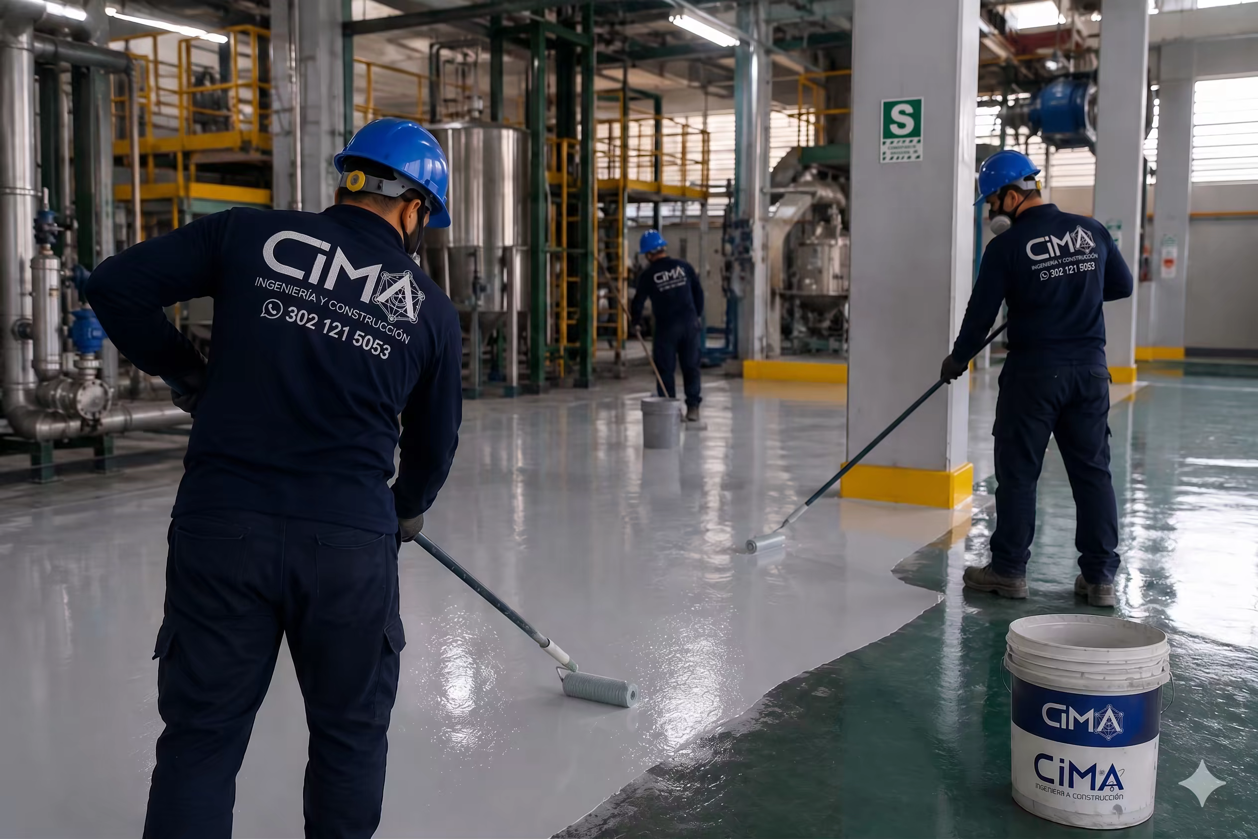Limpieza industrial y aplicación de pintura epóxica en planta
